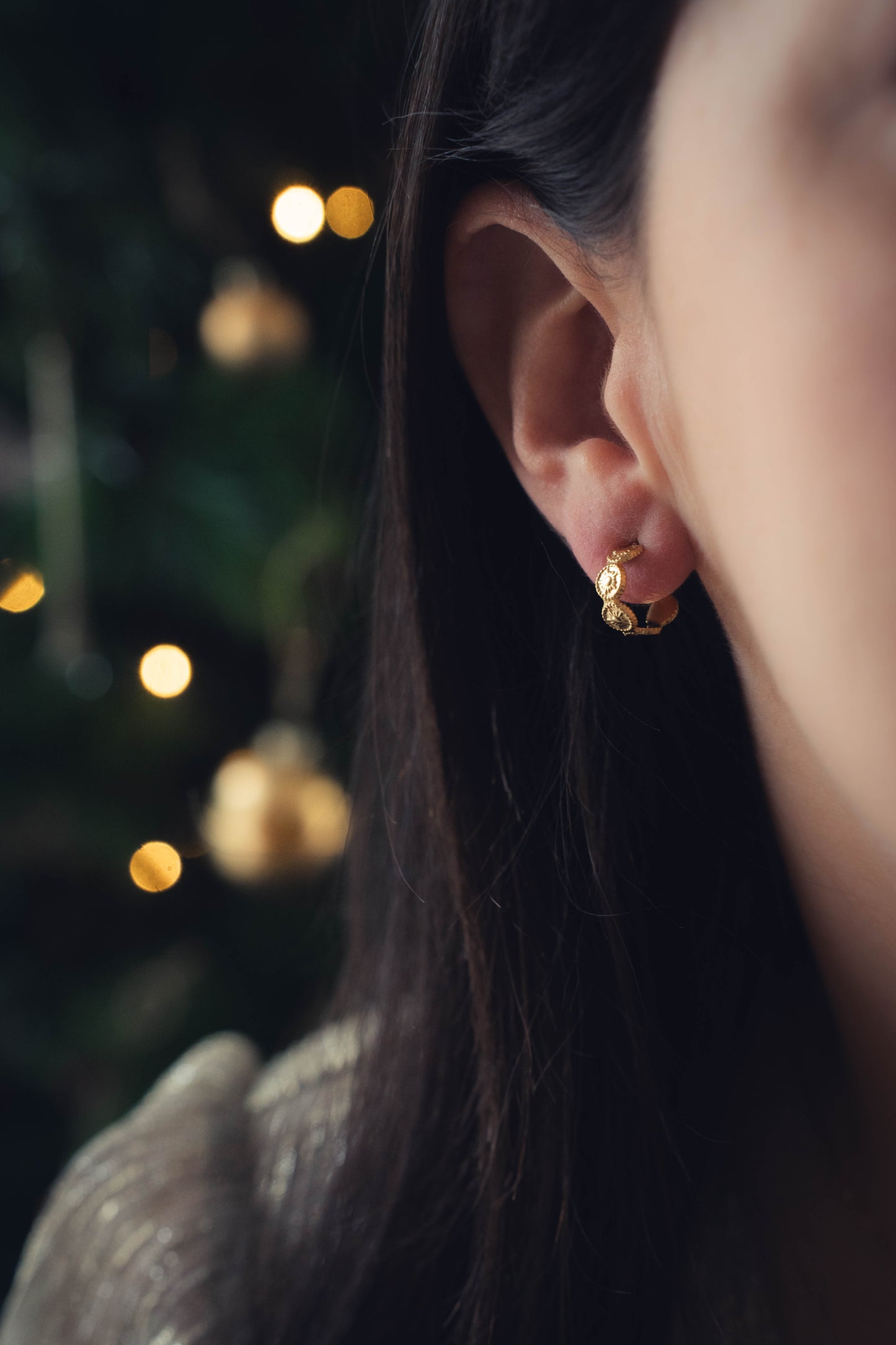 Guéliz | Boucles d'oreilles / créoles en acier inoxydable | Doré