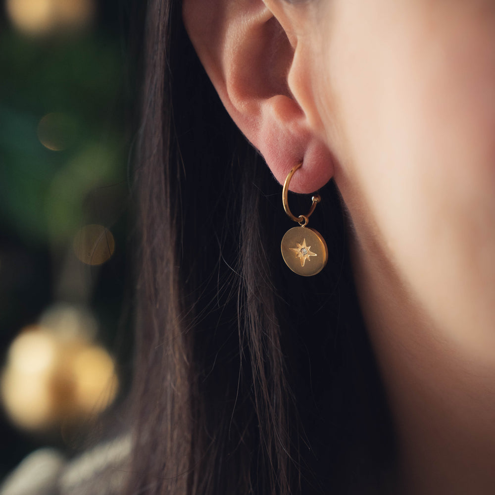 Oslo | Boucles d'oreilles / créoles en acier inoxydable | Doré