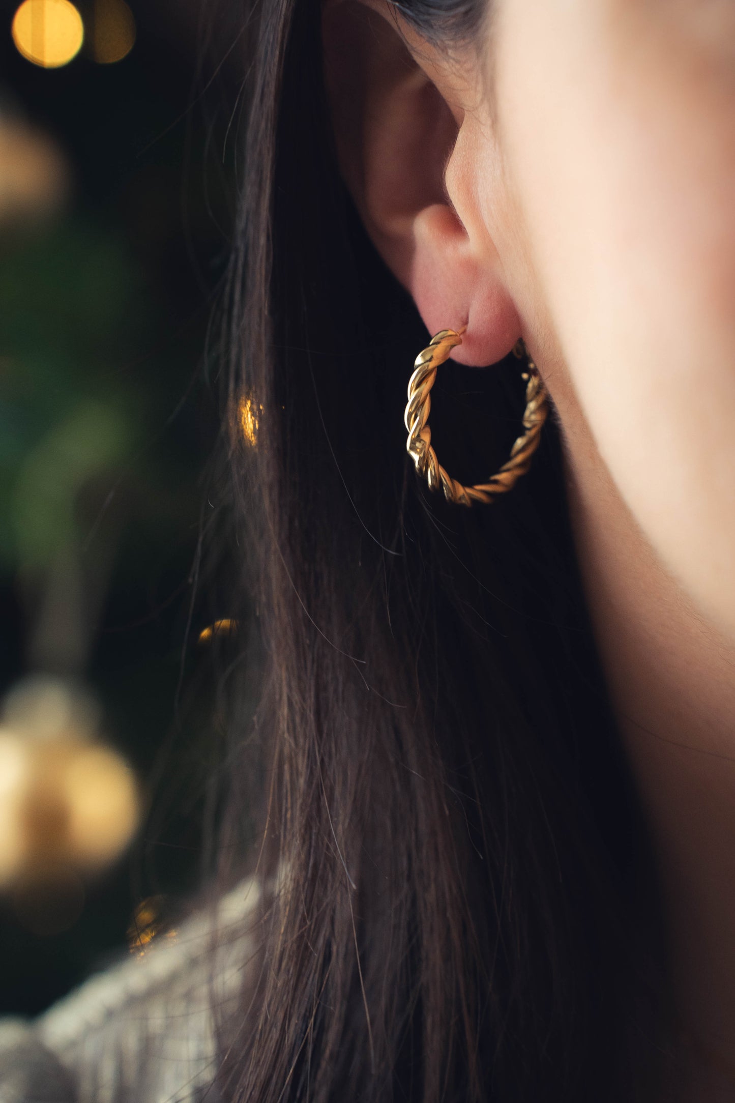 Helsinki | Boucles d'oreilles / créoles en acier inoxydable | Doré