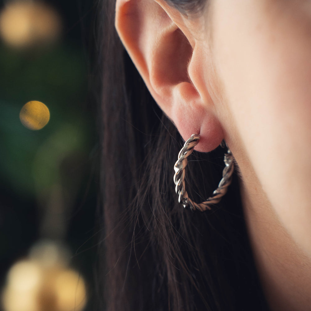 Helsinki | Boucles d'oreilles / créoles en acier inoxydable | Argenté