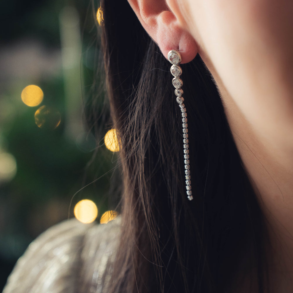 Cannes | Boucles d'oreilles en acier inoxydable | Argenté