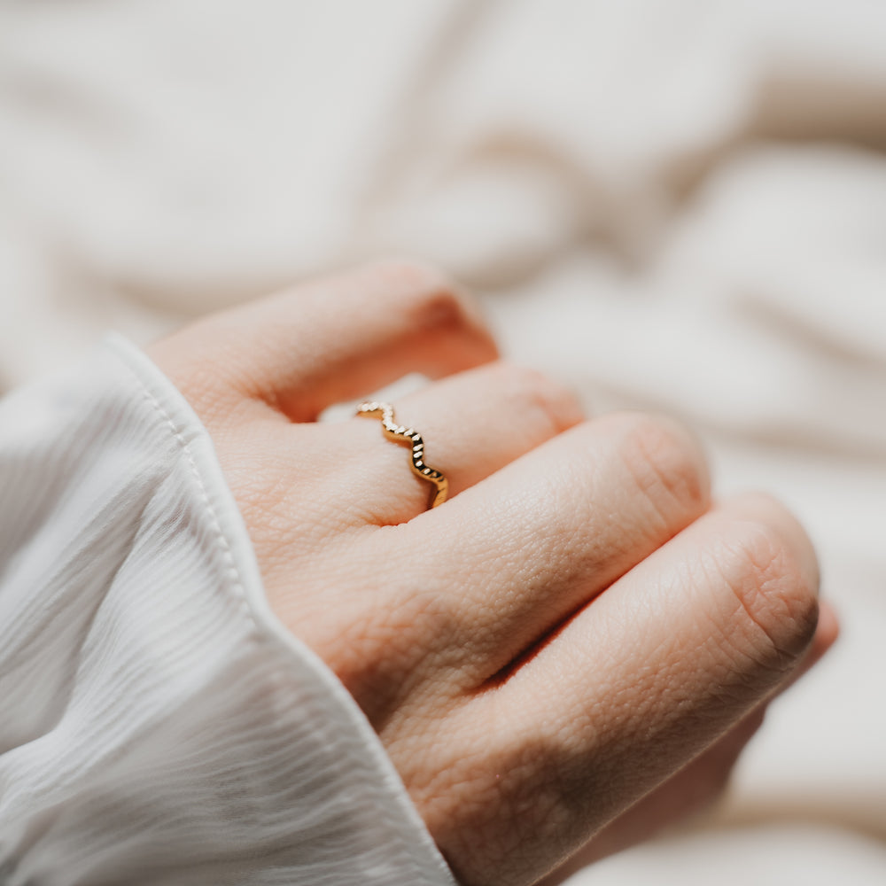 Lisbonne | Bague en acier inoxydable | Doré