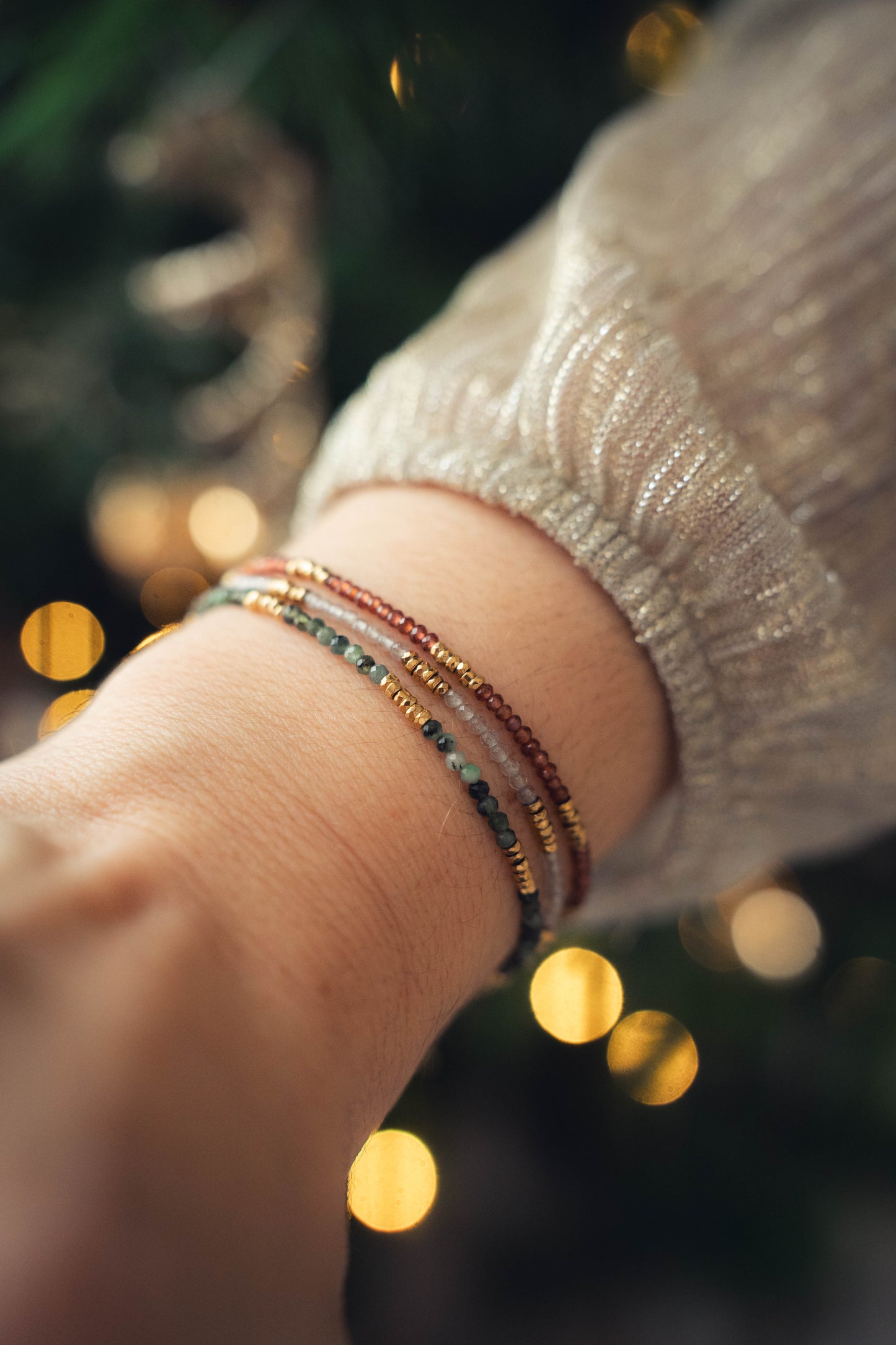 Triana | Bracelet en acier inoxydable et pierres naturelles | Labradorite & hématite