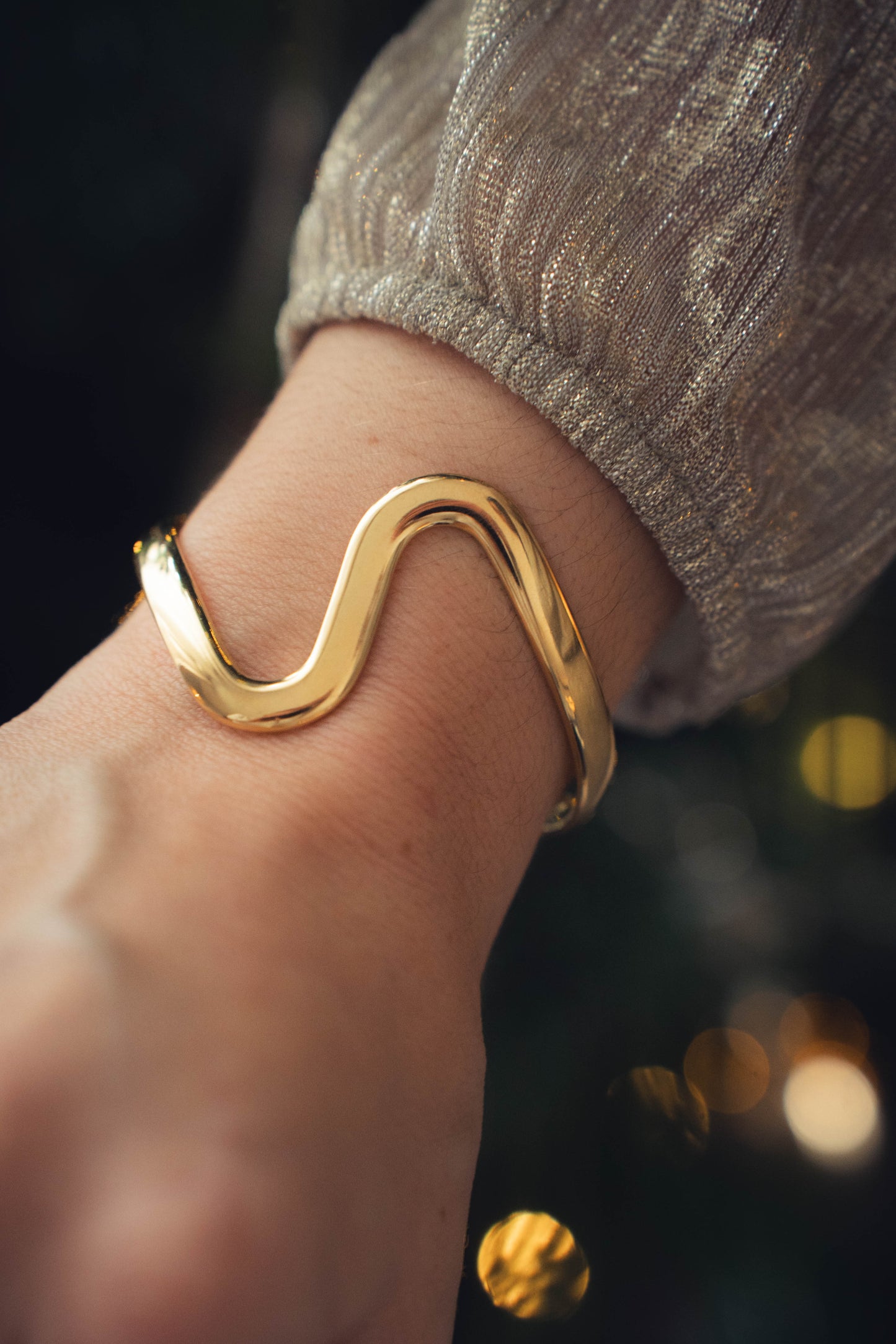 Hawaï | Bracelet / jonc en acier inoxydable | Doré