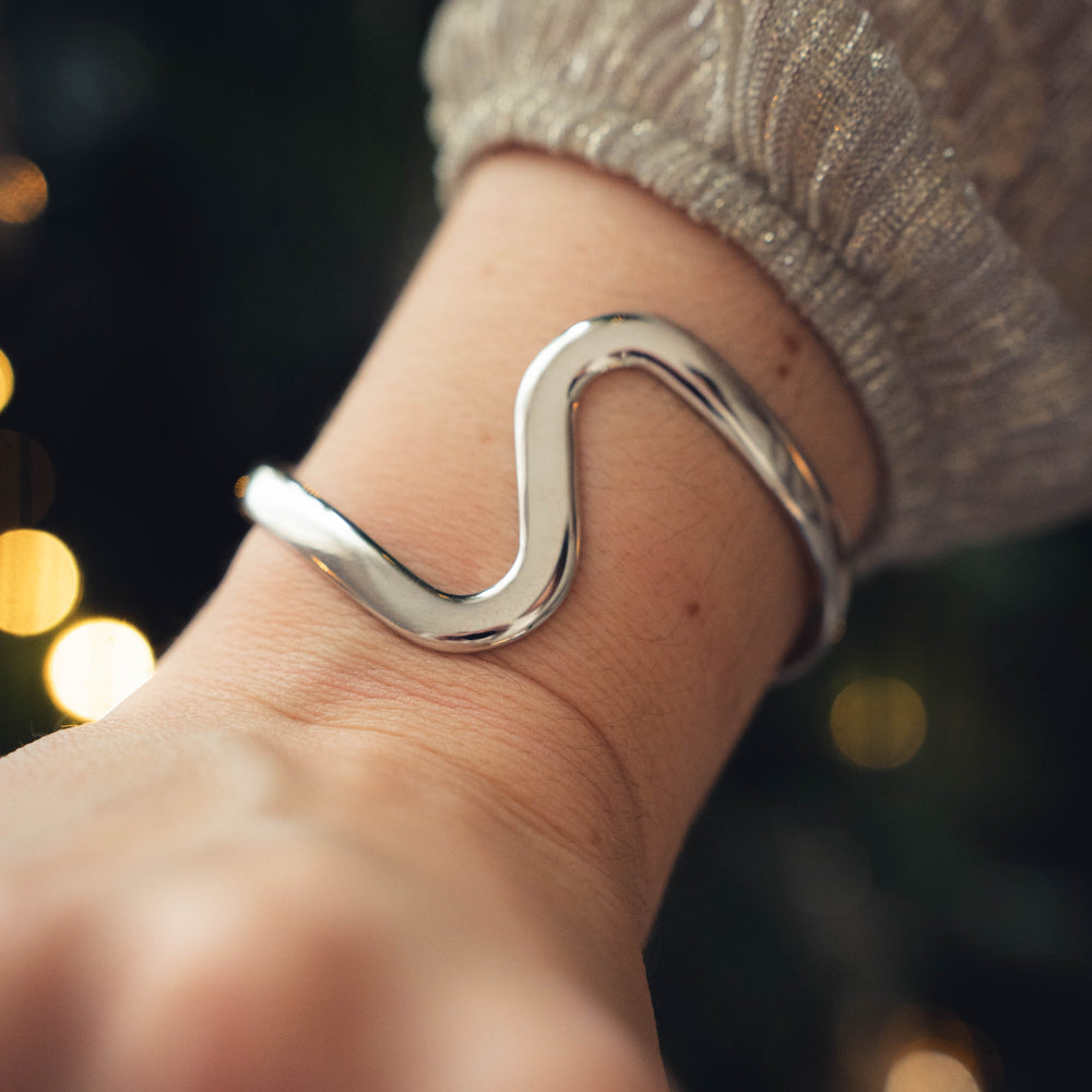 Hawaï | Bracelet / jonc en acier inoxydable | Argenté