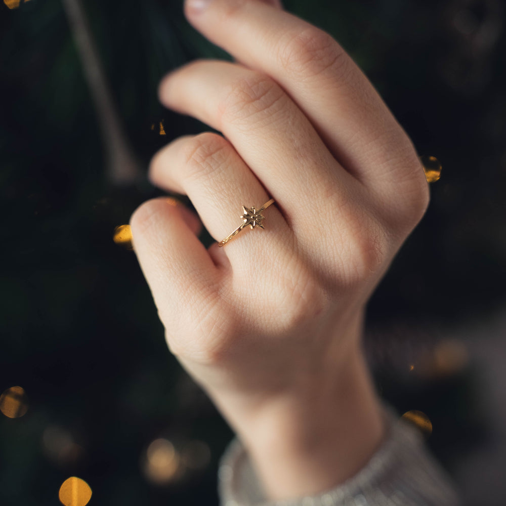 Sirius | Bague en acier inoxydable | Doré