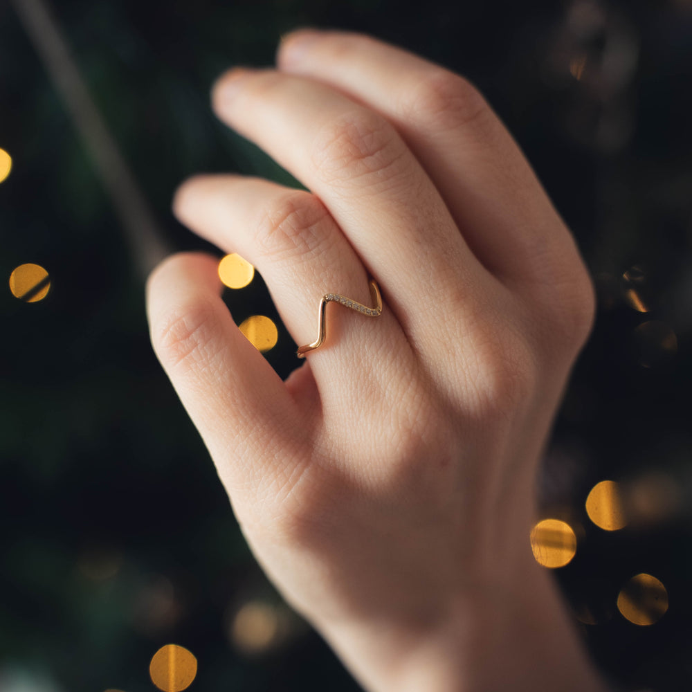 Hawaï | Bague en acier inoxydable | Doré