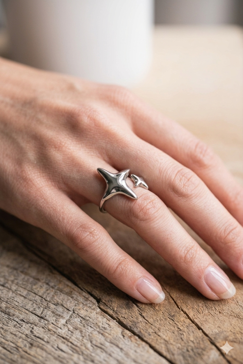 Sirius | Bague en acier inoxydable | Argenté