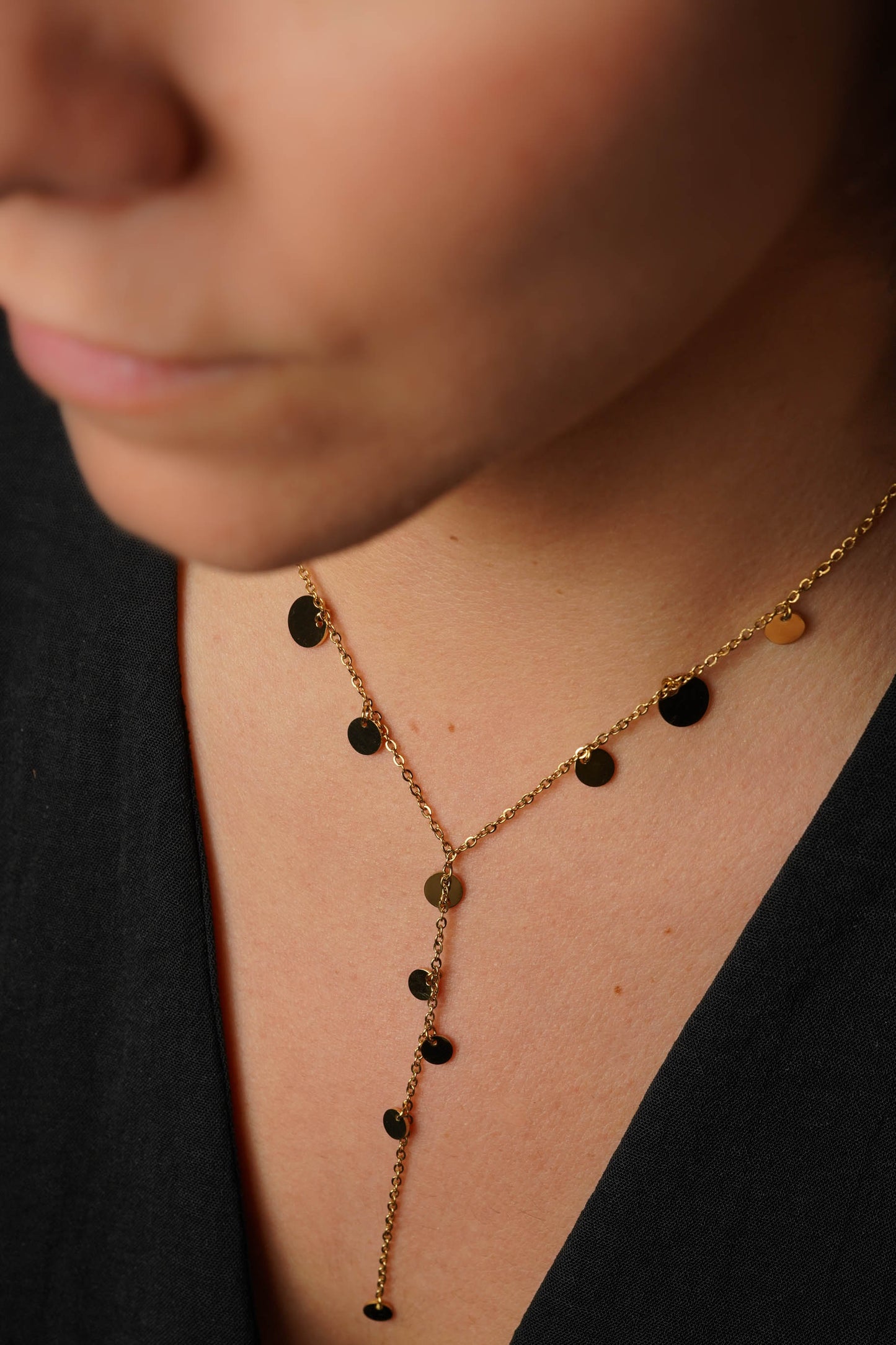 Collier acier inoxydable - Côme - Doré